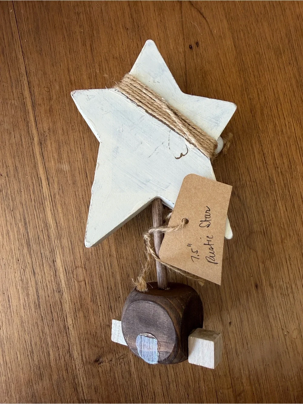 Rustic Burlap Star USA Holiday Table Decor - Set of 2